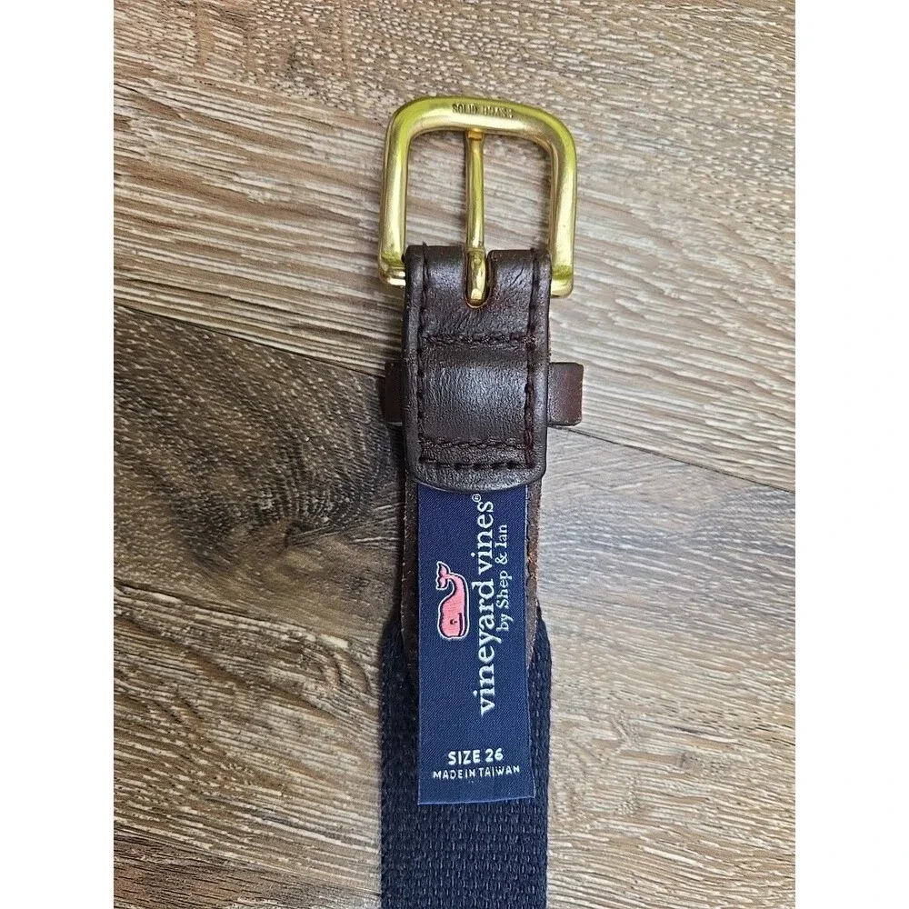 Vineyard Vines Whale Canvas Ribbon Belt Youth Kids Size 26 Pre-Teen Teen Child